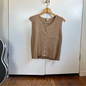 vintage sweater vest / tan sweater tank